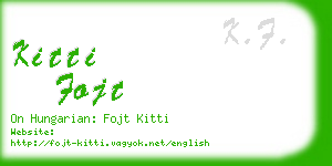 kitti fojt business card